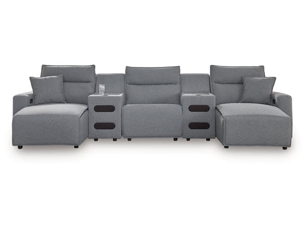 Modmax Salt and Pepper 5-Piece Power Reclining Sectional with Chaise