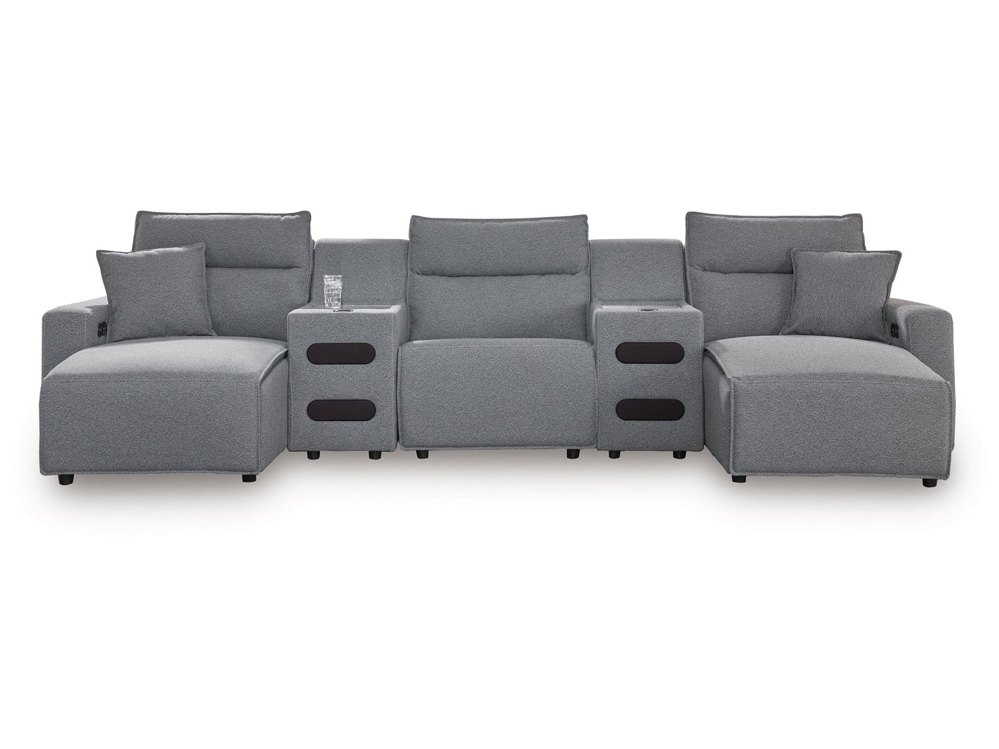 Modmax Salt and Pepper 5-Piece Power Reclining Sectional with Chaise
