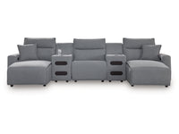 Modmax Salt and Pepper 5-Piece Power Reclining Sectional with Chaise