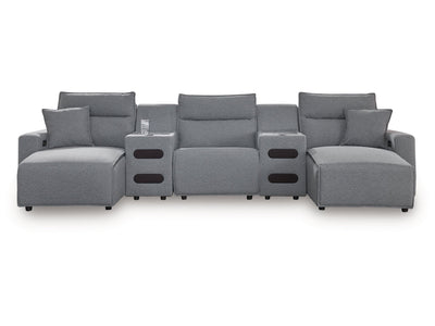 Modmax Salt and Pepper 5-Piece Power Reclining Sectional with Chaise