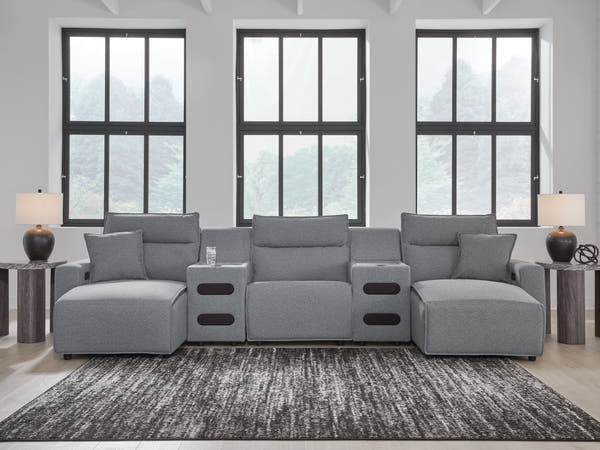 Modmax Salt and Pepper 5-Piece Power Reclining Sectional with Chaise