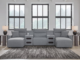 Modmax Salt and Pepper 5-Piece Power Reclining Sectional with Chaise