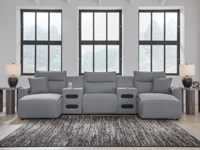 Modmax Salt and Pepper 5-Piece Power Reclining Sectional with Chaise