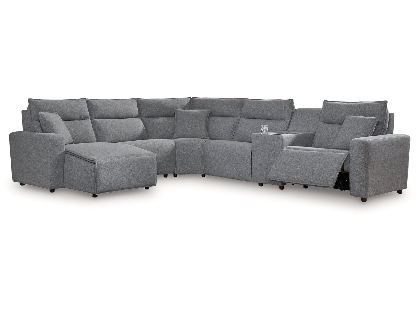 Modmax Salt and Pepper 6-Piece Power Reclining Sectional with Chaise