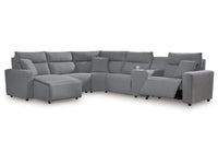 Modmax Salt and Pepper 6-Piece Power Reclining Sectional with Chaise