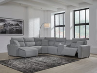 Modmax Salt and Pepper 6-Piece Power Reclining Sectional with Chaise
