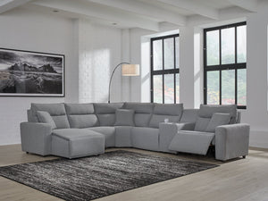 Modmax Salt and Pepper 6-Piece Power Reclining Sectional with Chaise
