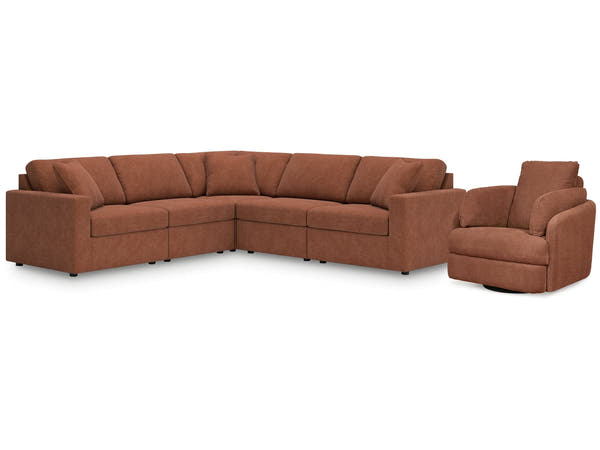 Modmax Spice 5-Piece Sectional and Swivel Glider Recliner
