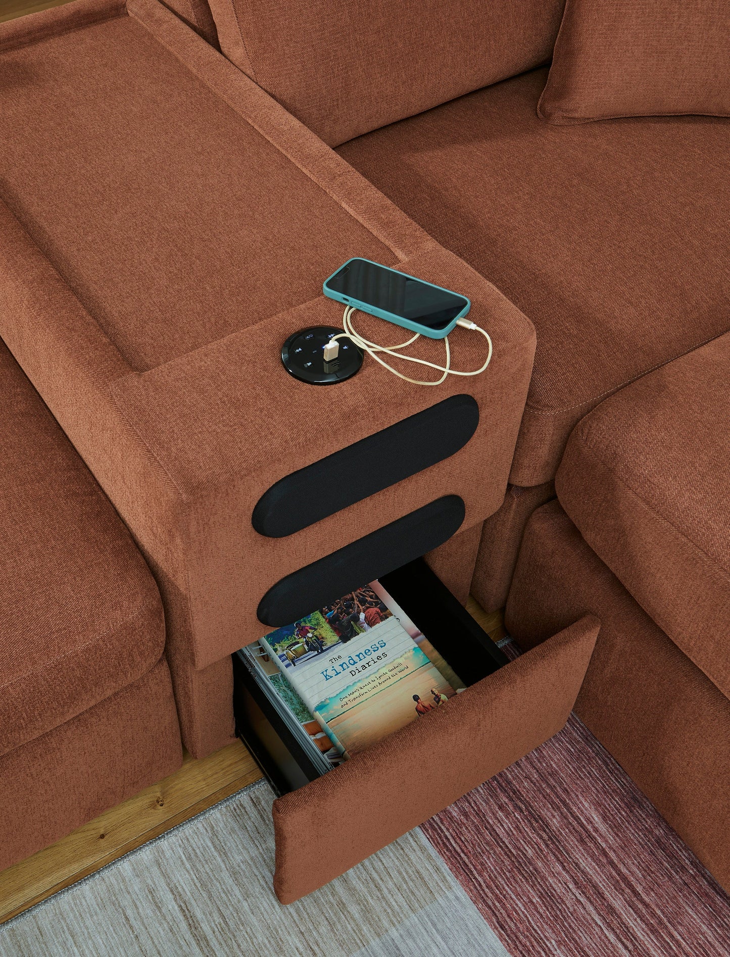 Modmax Spice 5-Piece Sectional w/ Double Audio Storage Console