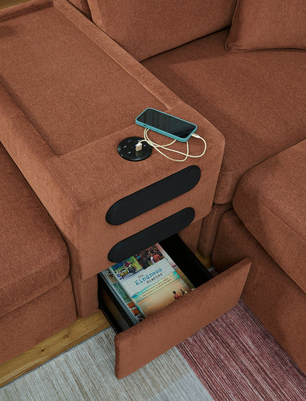 Modmax Spice 6-Piece Sectional w/ Audio Storage Console