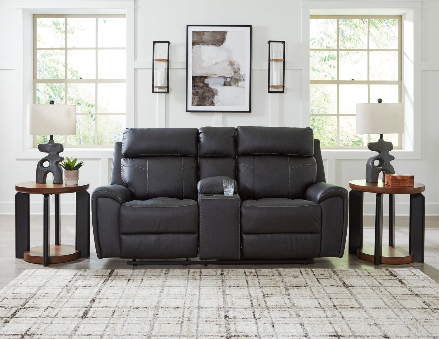 Montacute Black Reclining Sofa and Loveseat