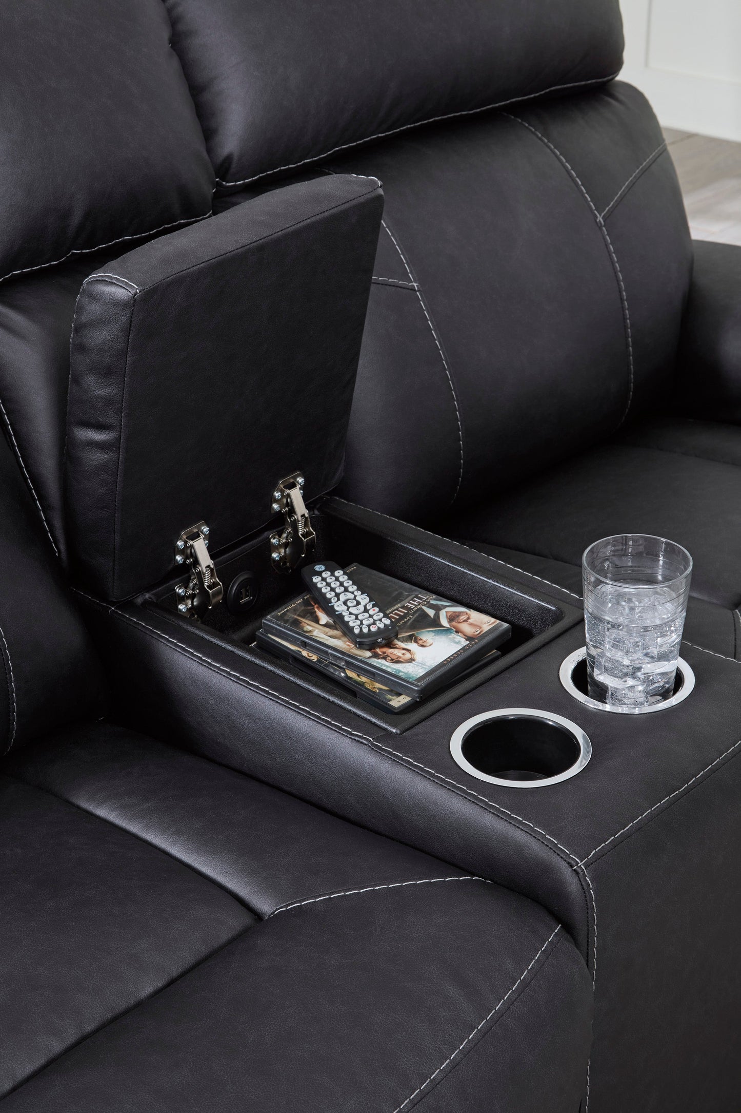 Montacute Black Reclining Sofa and Loveseat