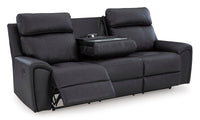 Montacute Black Reclining Sofa w/Drop Down Table