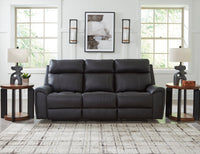 Montacute Black Reclining Sofa w/Drop Down Table