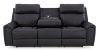 Montacute Black Reclining Sofa w/Drop Down Table