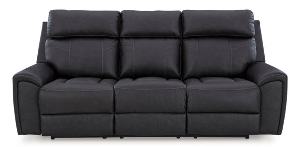 Montacute Black Reclining Sofa w/Drop Down Table
