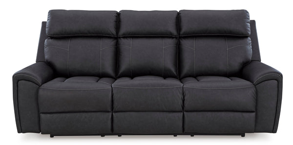 Montacute Black Reclining Sofa w/Drop Down Table