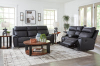 Montacute Black Reclining Loveseat with Console
