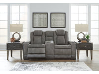 Next-Gen DuraPella Dual-Tone Slate Power Reclining Loveseat w/ Console