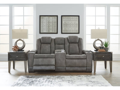 Next-Gen DuraPella Dual-Tone Slate Power Reclining Loveseat w/ Console