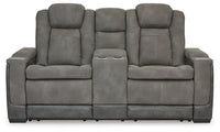 Next-Gen DuraPella Dual-Tone Slate Power Reclining Loveseat w/ Console