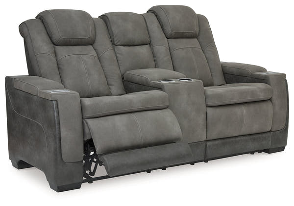 Next-Gen DuraPella Dual-Tone Slate Power Reclining Loveseat w/ Console
