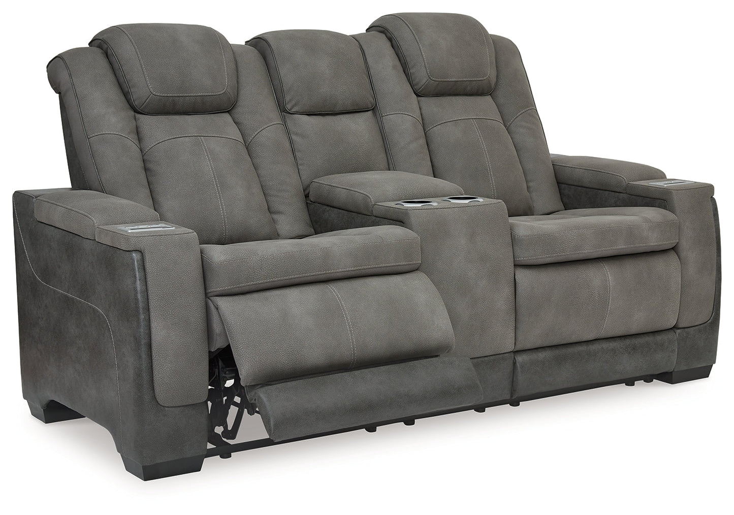 Next-Gen DuraPella Dual-Tone Slate Power Reclining Loveseat w/ Console