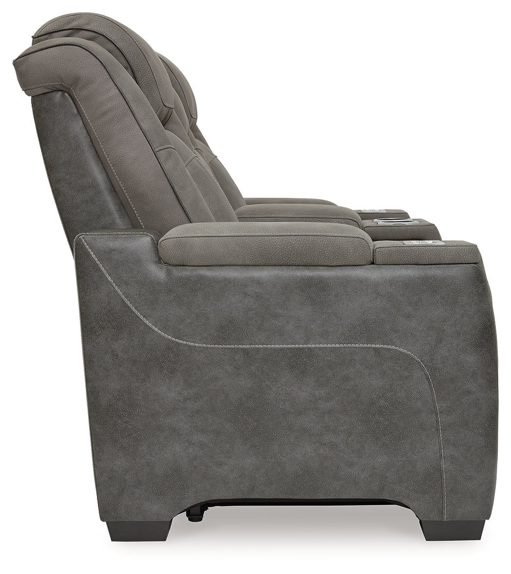 Next-Gen DuraPella Dual-Tone Slate Power Reclining Loveseat w/ Console