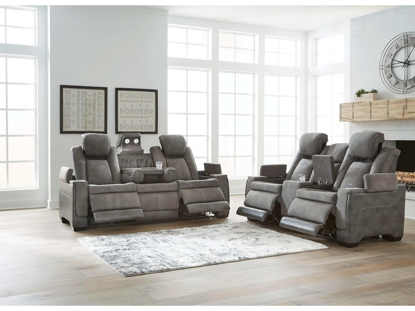 Next-Gen DuraPella Dual-Tone Slate Power Reclining Loveseat w/ Console