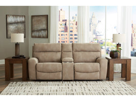 Next-Gen DuraPella Sand 3-Piece Power Reclining Sectional Loveseat with Console