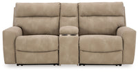 Next-Gen DuraPella Sand 3-Piece Power Reclining Sectional Loveseat with Console