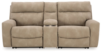 Next-Gen DuraPella Sand 3-Piece Power Reclining Sectional Loveseat with Console