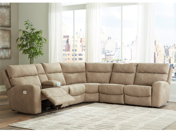 Next-Gen DuraPella Sand 6-Piece Power Reclining Sectional