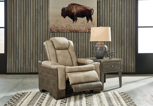 DuraPella Box-Arm Power Recliner with Adjustable Headrest