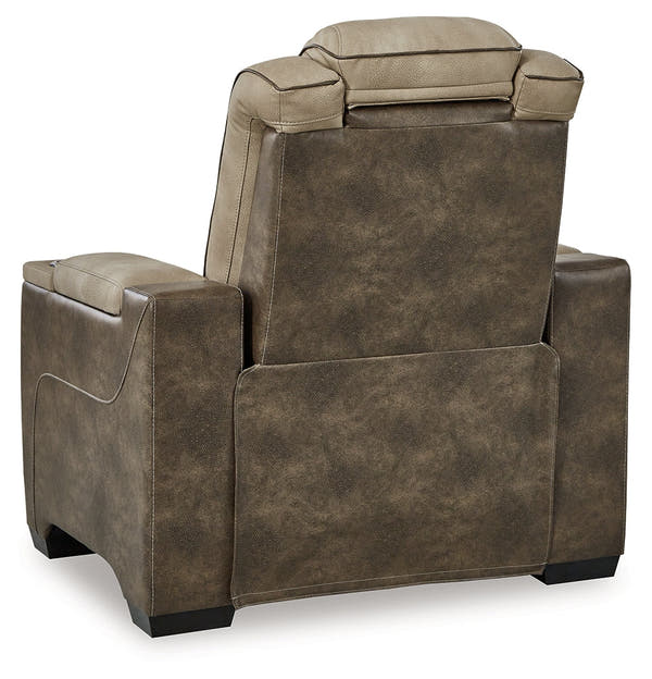 DuraPella Box-Arm Power Recliner with Adjustable Headrest
