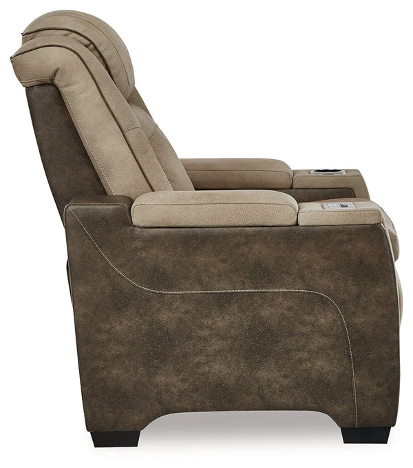 DuraPella Box-Arm Power Recliner with Adjustable Headrest