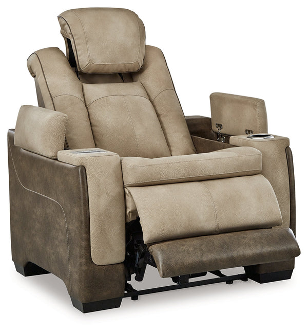 DuraPella Box-Arm Power Recliner with Adjustable Headrest