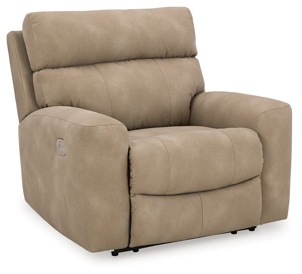 DuraPella Sand Pillow-Arm Power Recliner with Adjustable Headrest