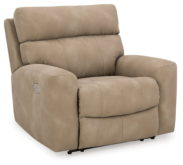 DuraPella Sand Pillow-Arm Power Recliner with Adjustable Headrest