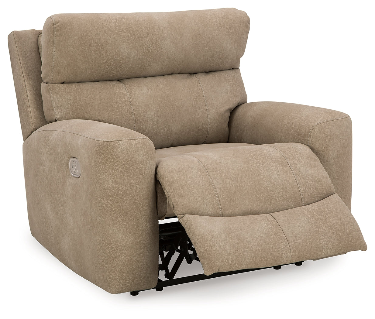 DuraPella Sand Pillow-Arm Power Recliner with Adjustable Headrest