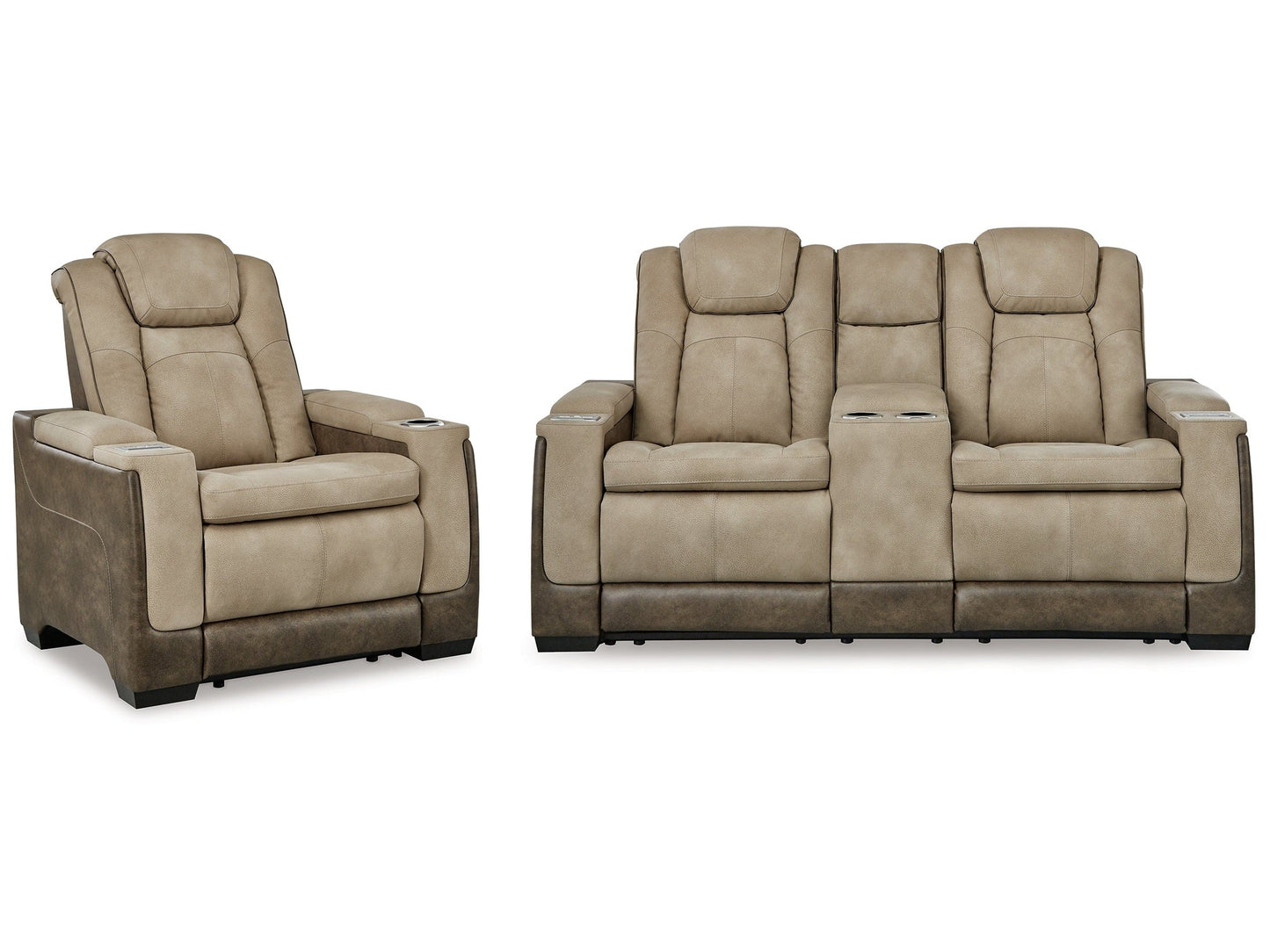 Next-Gen DuraPella Sand Power Reclining Loveseat & Power Recliner