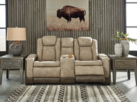 Next-Gen DuraPella Sand Power Reclining Loveseat w/ Console