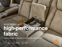 DuraPella Sand Pillow-Arm Power Reclining Sofa, Loveseat and Recliner