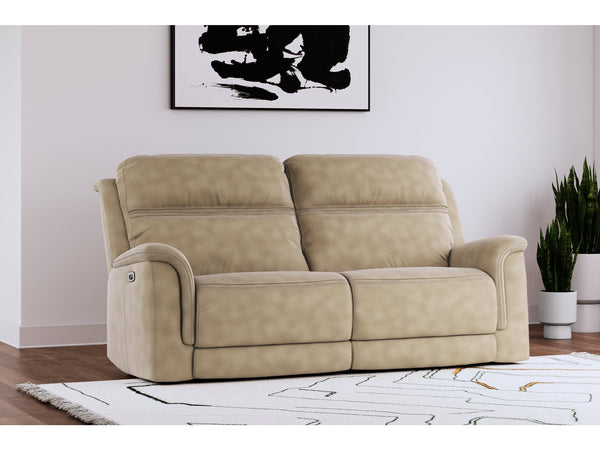 DuraPella Sand Pillow-Arm Power Reclining Sofa
