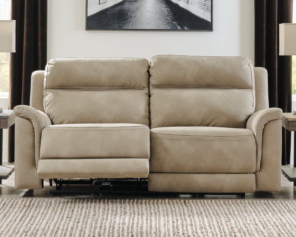 DuraPella Sand Pillow-Arm Power Reclining Sofa