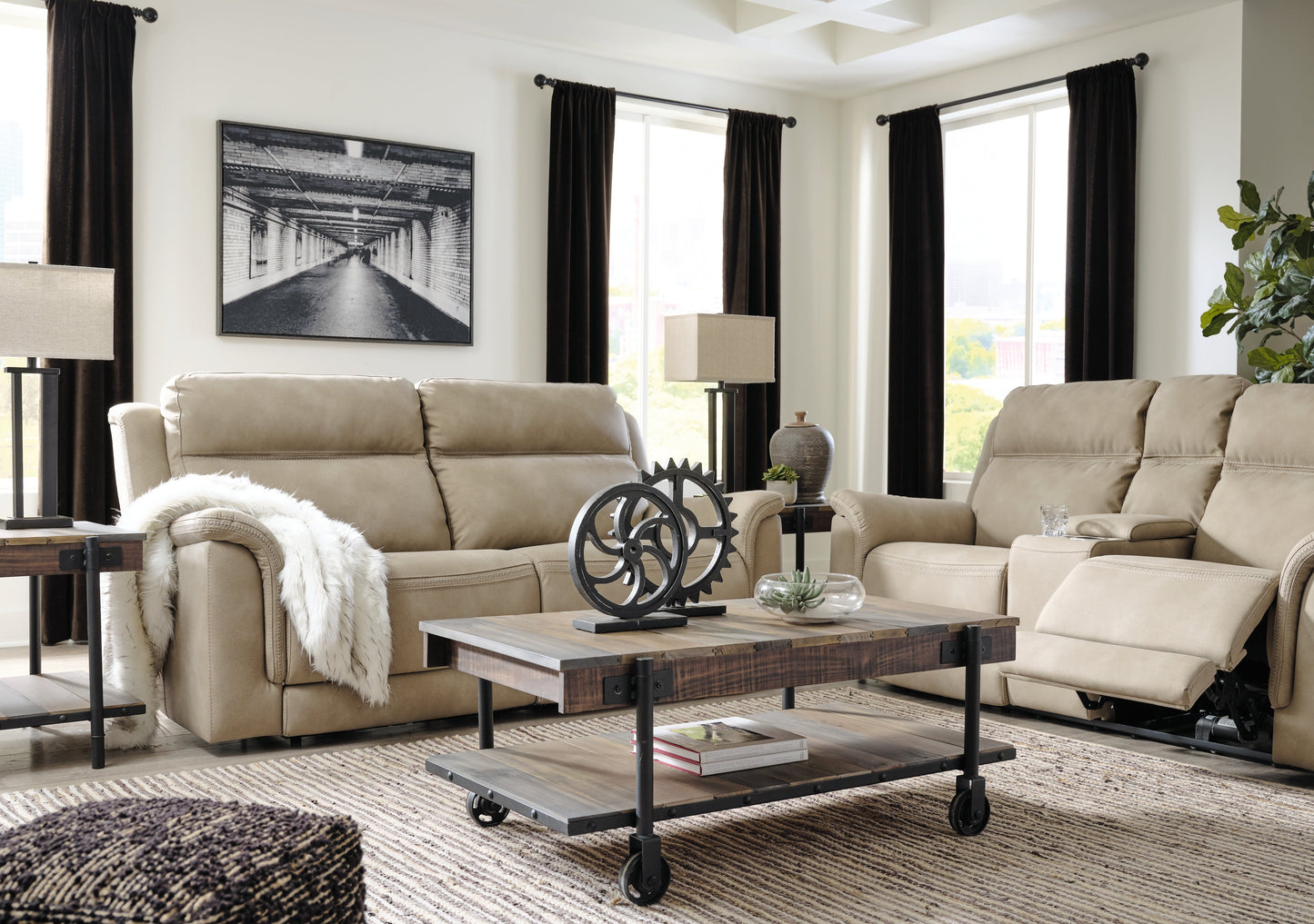 Next-Gen DuraPella Sand Power Reclining Sofa