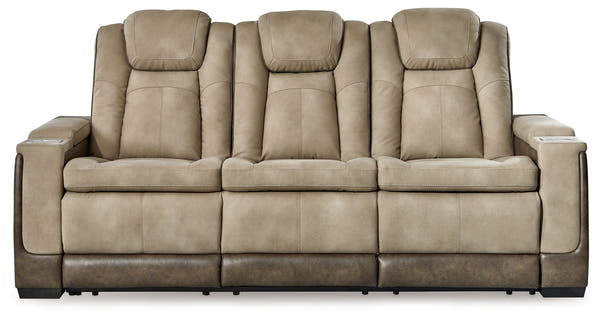 DuraPella Box-Arm Power Reclining Sofa with Drop-Down Table