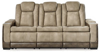 DuraPella Box-Arm Power Reclining Sofa with Drop-Down Table