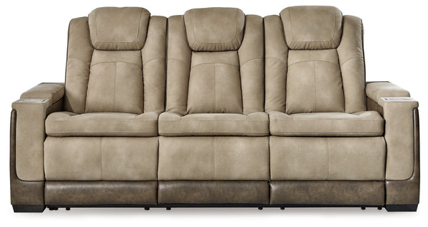 DuraPella Box-Arm Power Reclining Sofa with Drop-Down Table