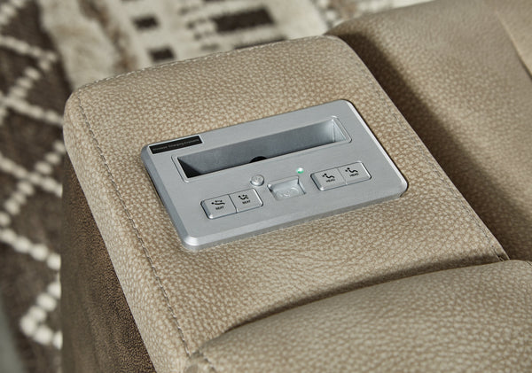 DuraPella Box-Arm Power Reclining Sofa with Drop-Down Table